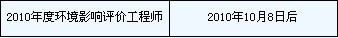 浙江2010年环境影响评价师资格证书领取时间安排