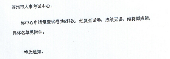 2014年江苏苏州社会工作者成绩复查结果1